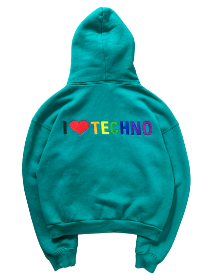 Balenciaga "I Love Techno" Cropped Hoodie