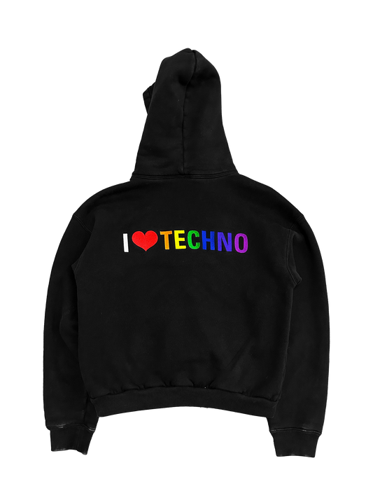 Balenciaga I Love Techno Cropped Hoodie (S)