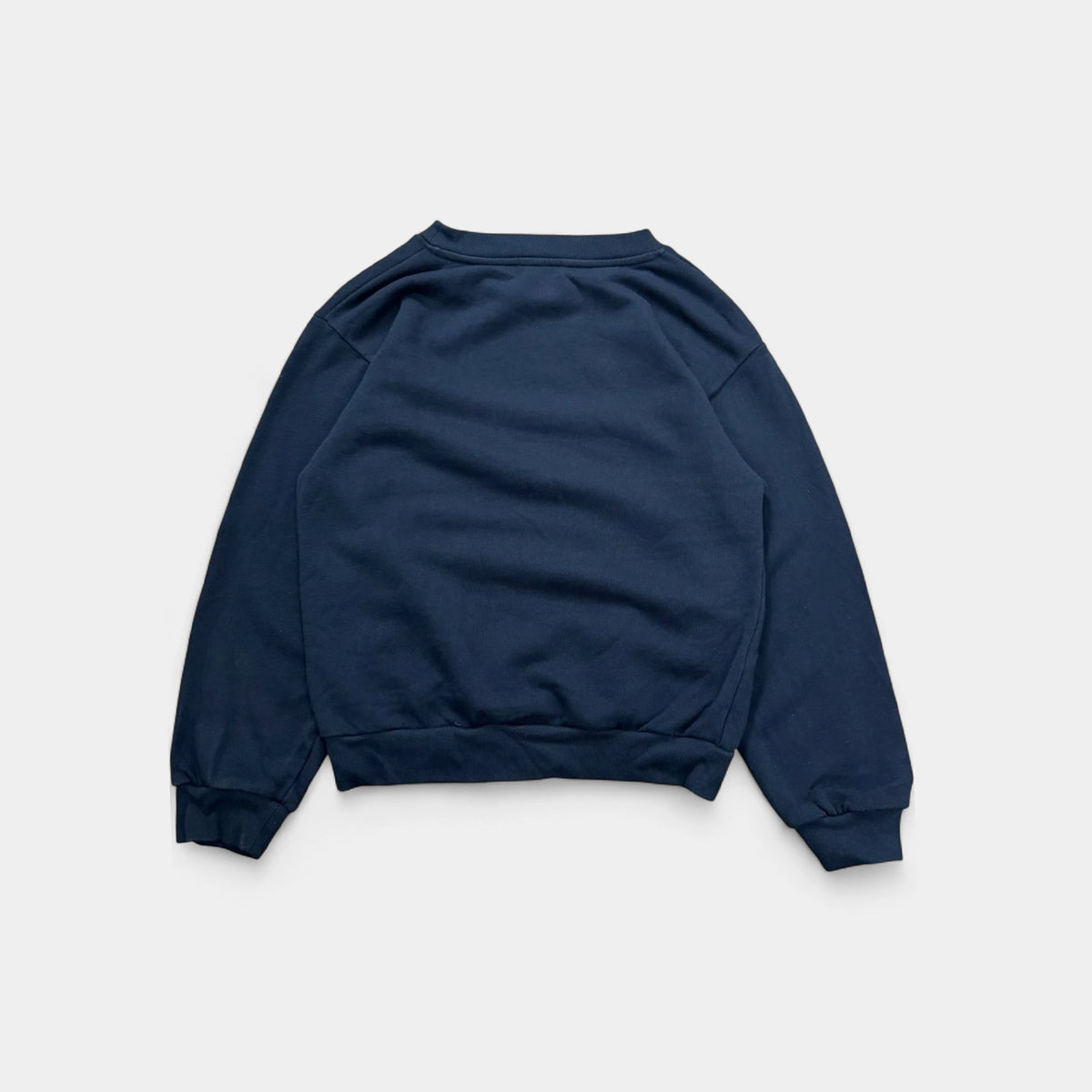 Balenciaga 2023 College Logo Embroidered Navy Crewneck