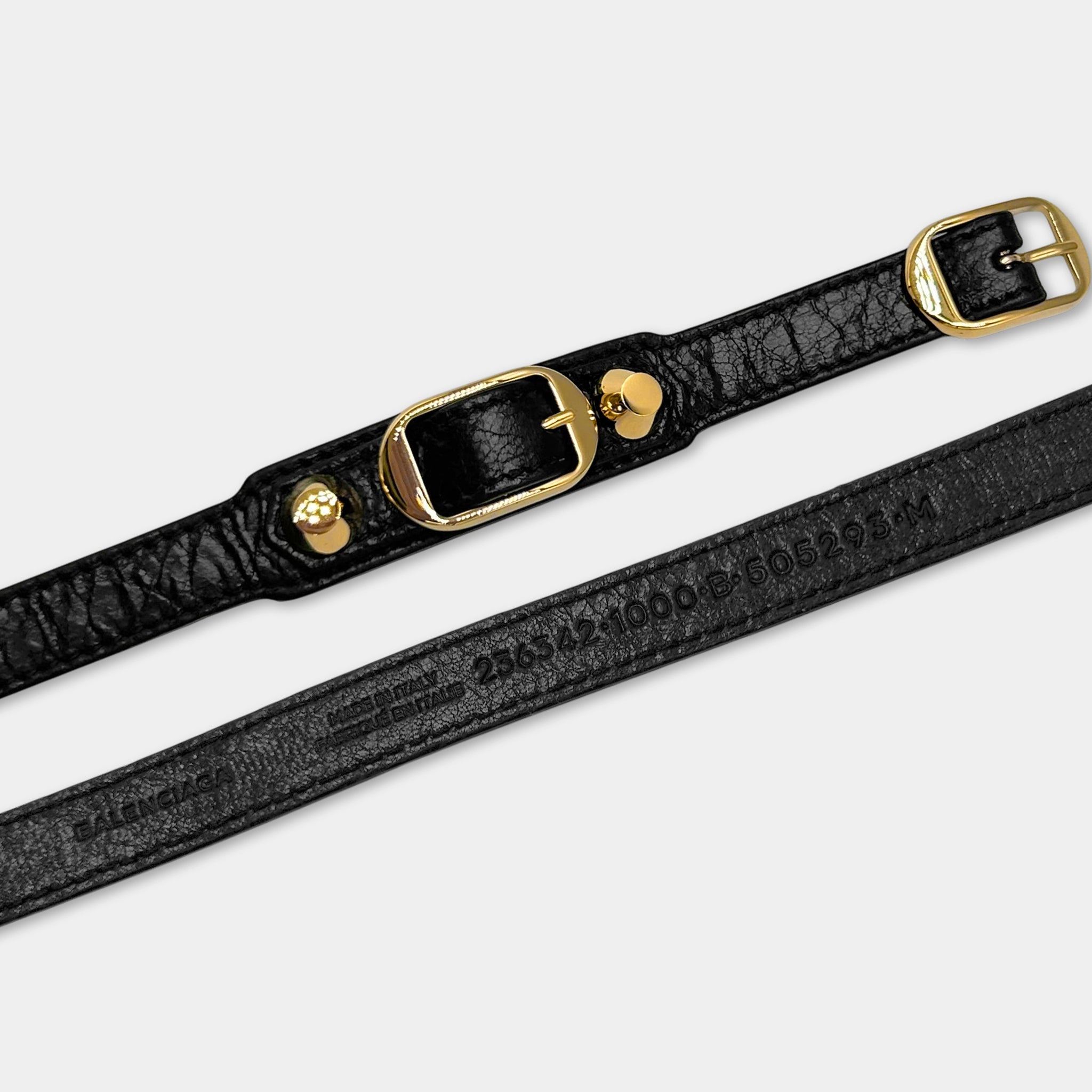 Balenciaga Black City Leather Bracelet