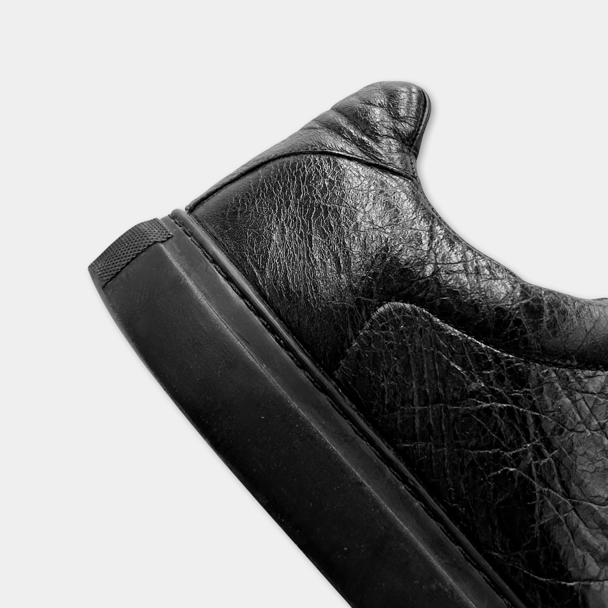 Balenciaga Arena Black Leather Low Top Sneakers