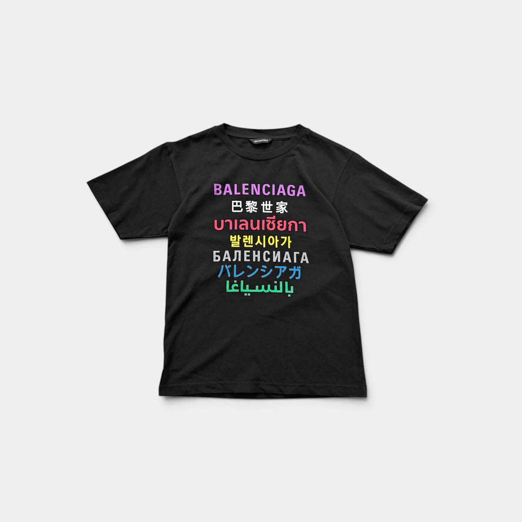 Balenciaga Demna Era Languages Logo Black T-Shirt