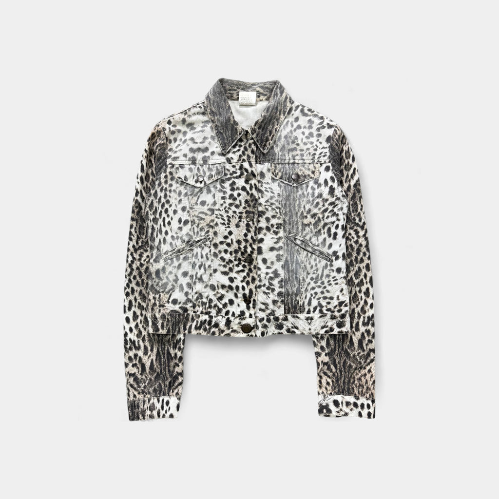 Just Cavalli 2000's Leopard Print Denim Jacket