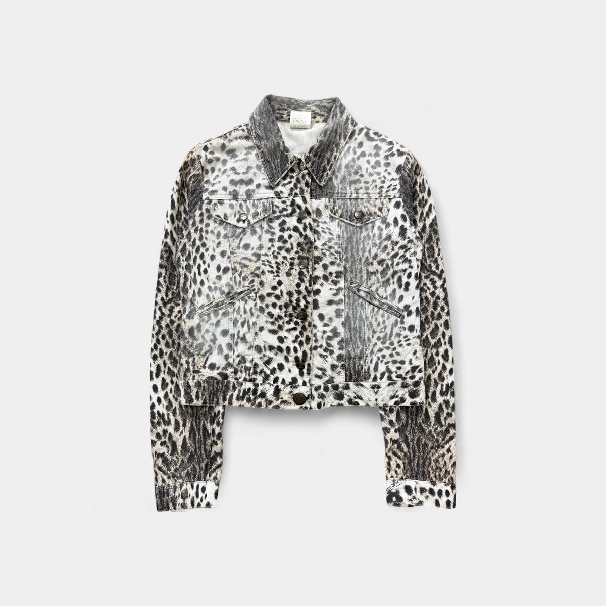 Just Cavalli 2000's Leopard Print Denim Jacket