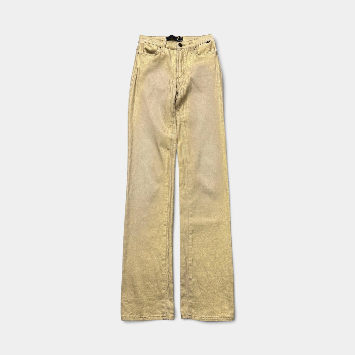 Just Cavalli Metallic Gold Coated Skinny Jeans