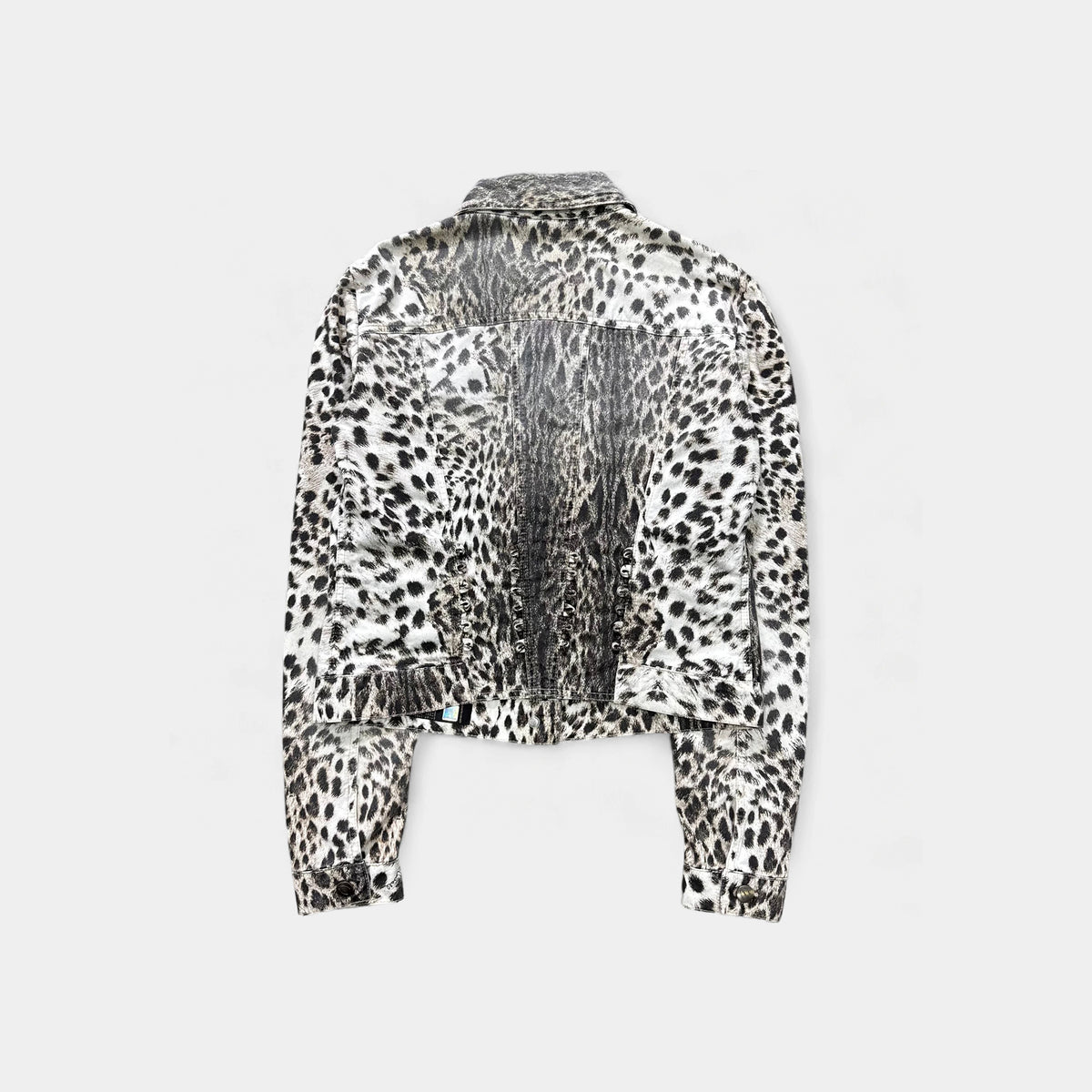 Just Cavalli 2000's Leopard Print Denim Jacket
