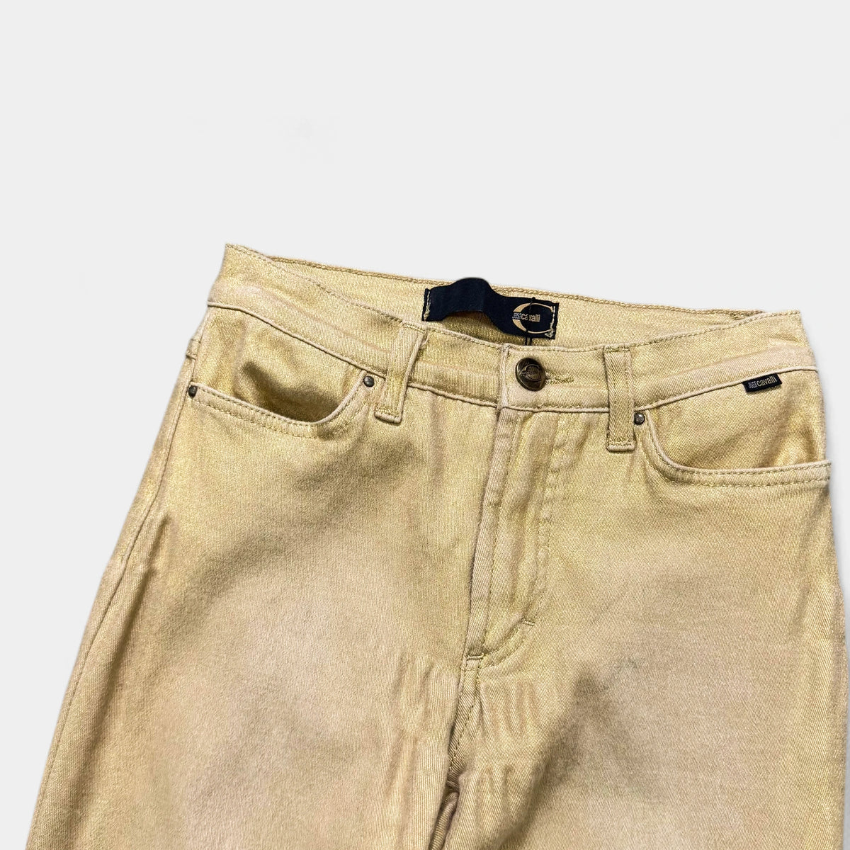 Just Cavalli Metallic Gold Coated Skinny Jeans