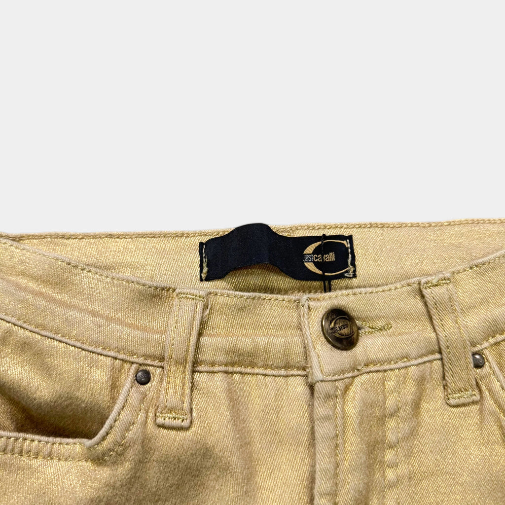 Just Cavalli Metallic Gold Coated Skinny Jeans