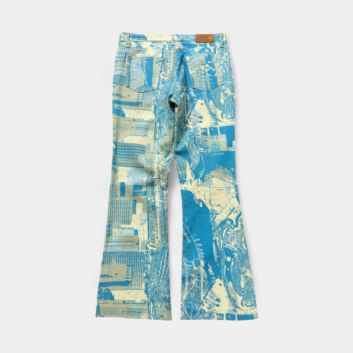 Just Cavalli 2000s 'City' Graphic Flared Pants