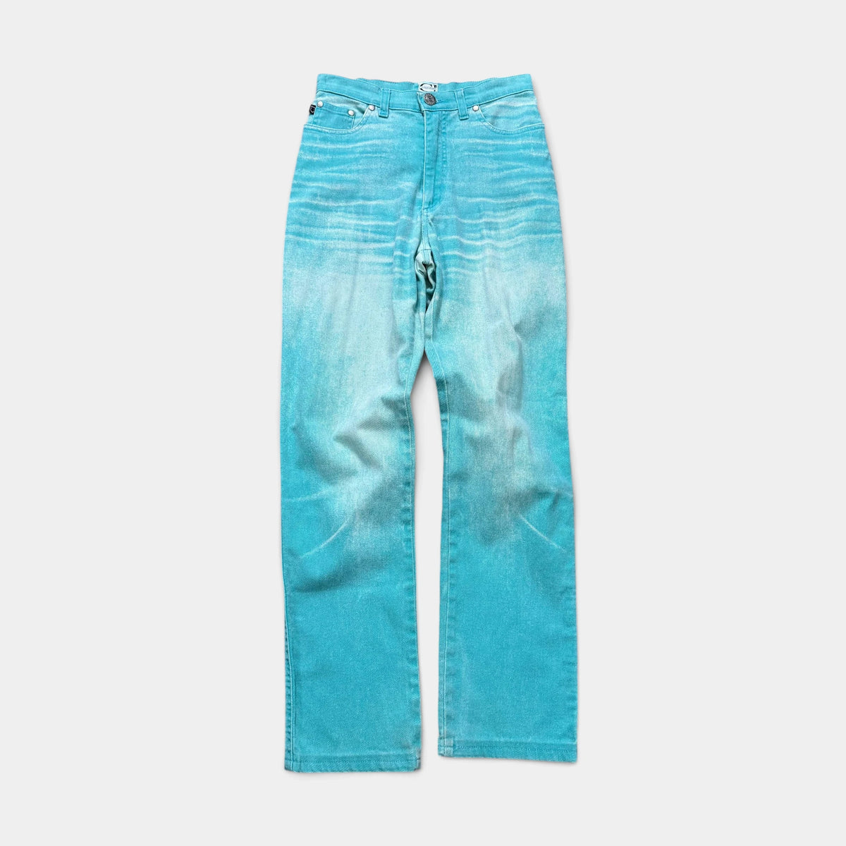 Cavalli Jeans Turquoise Trompe L'oeil Denim Jeans