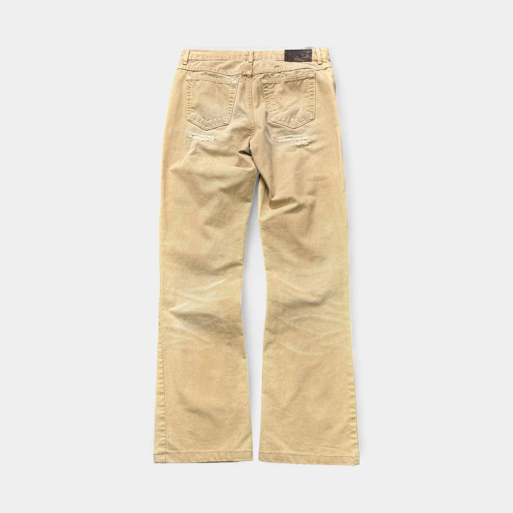 Just Cavalli Vintage Beige Slightly Flared Distressed Pants