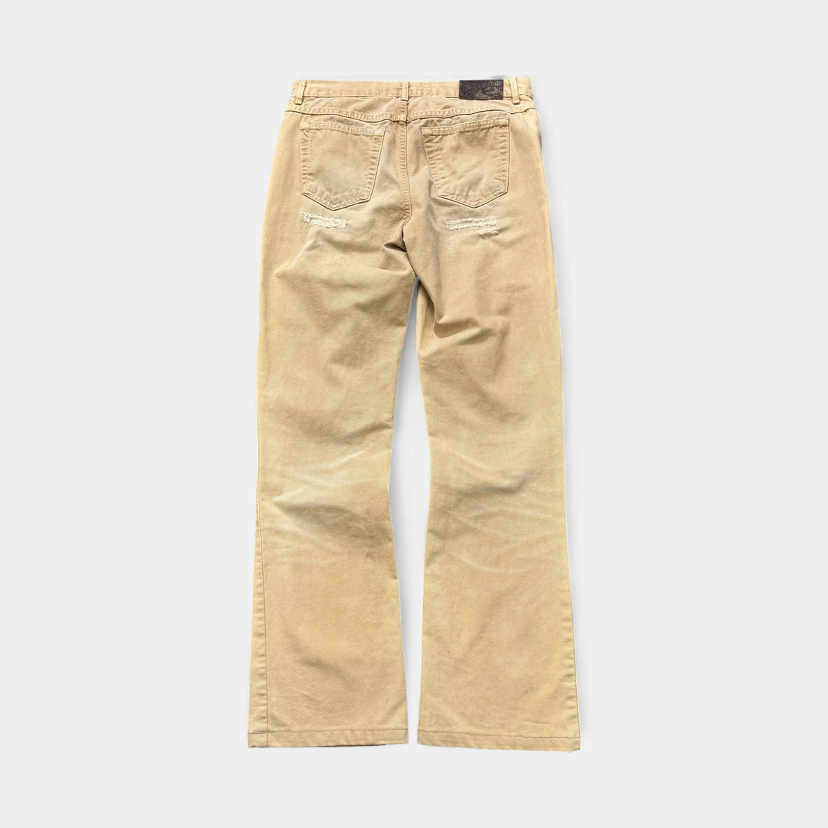 Just Cavalli Vintage Beige Slightly Flared Distressed Pants