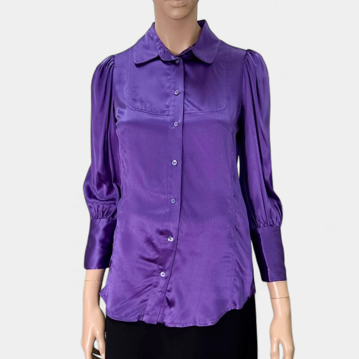 Just Cavalli 2000s Purple Satin Blouse