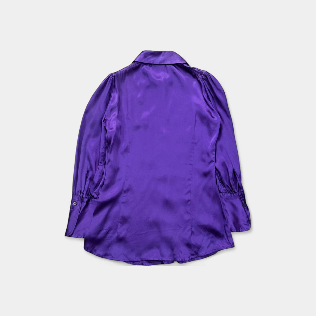 Just Cavalli 2000s Purple Satin Blouse