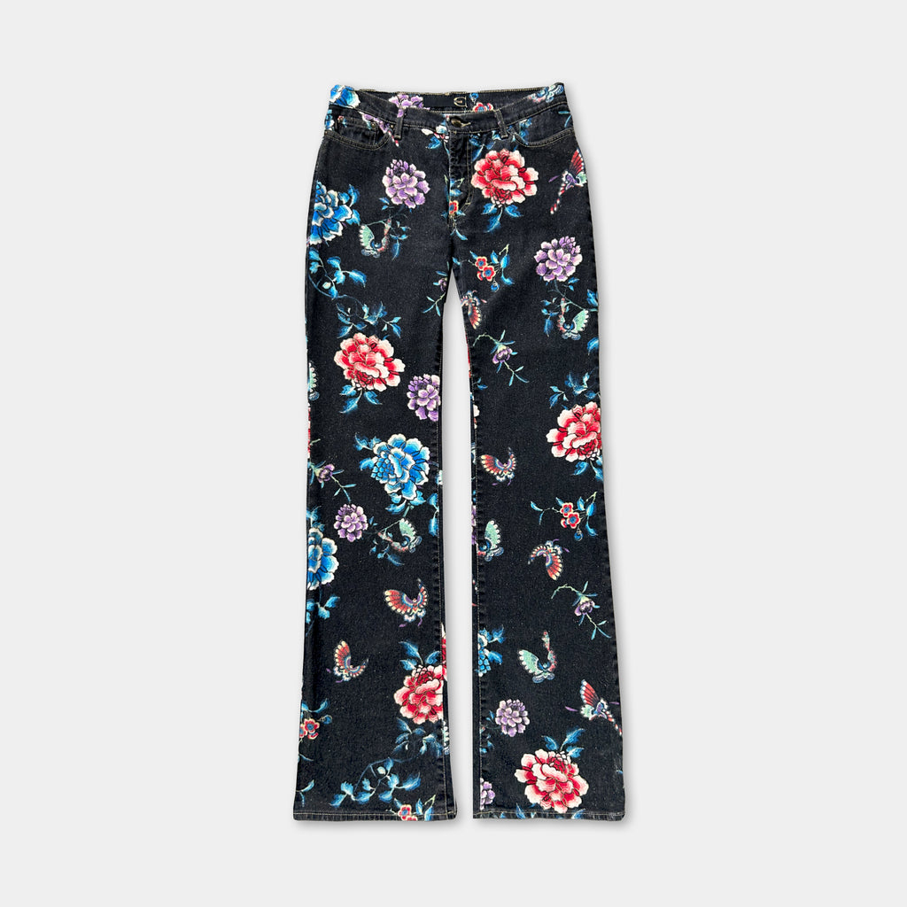 Just Cavalli Floral Glitter Flare Pants