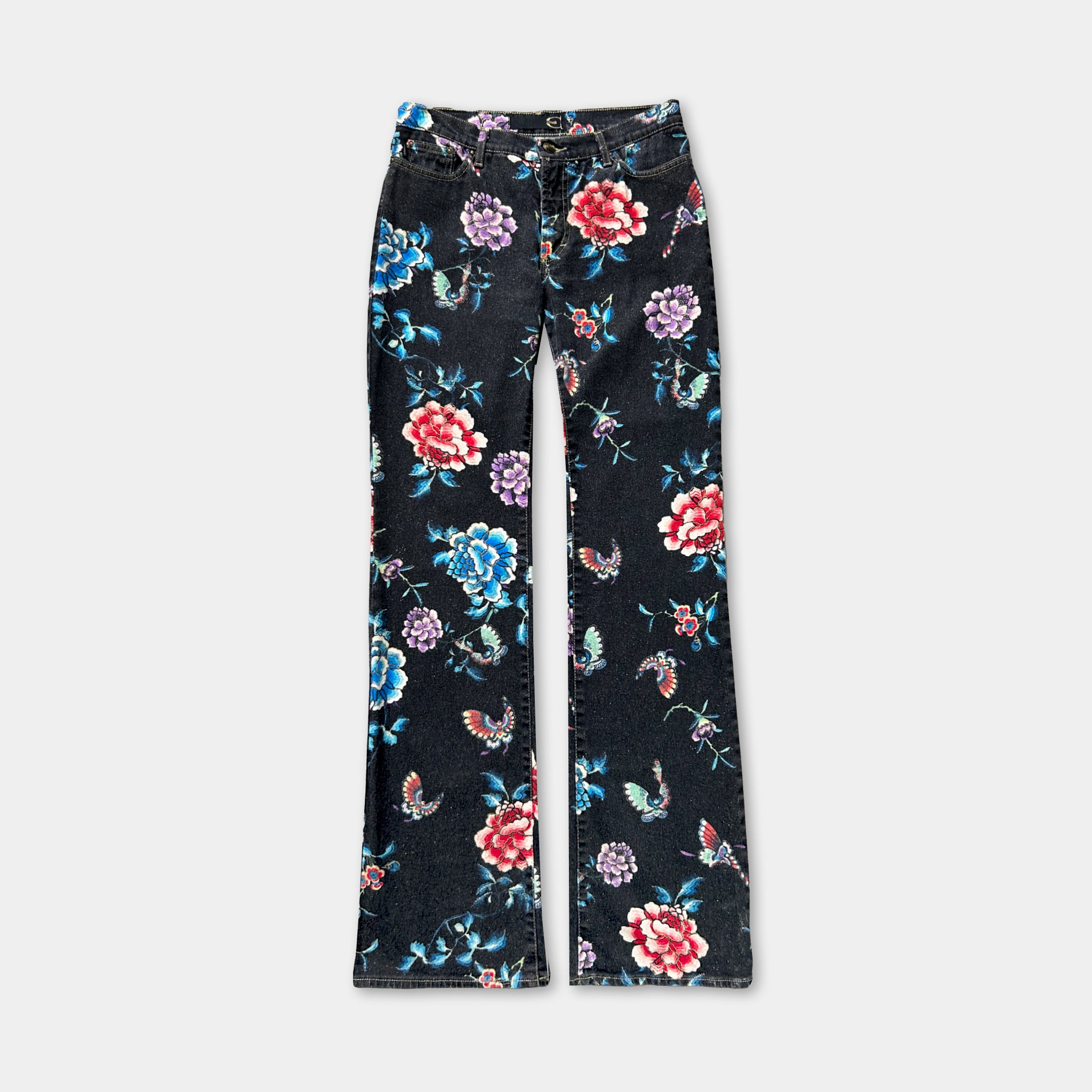 Just Cavalli Floral Glitter Flare Pants