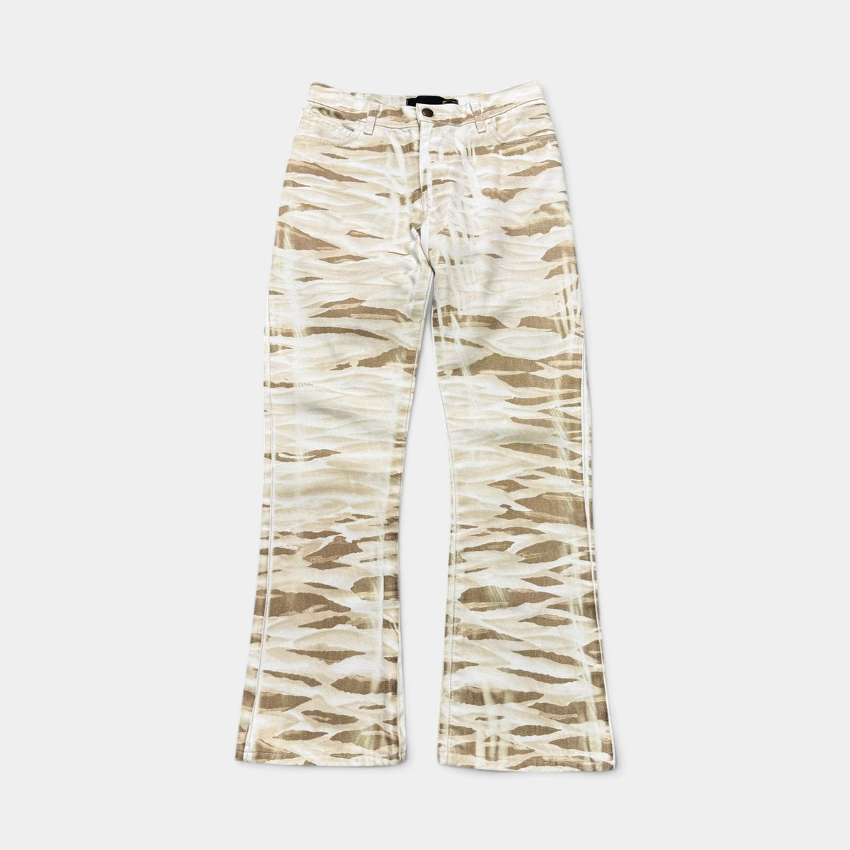 Just Cavalli Beige Tiger Print Flared Pants
