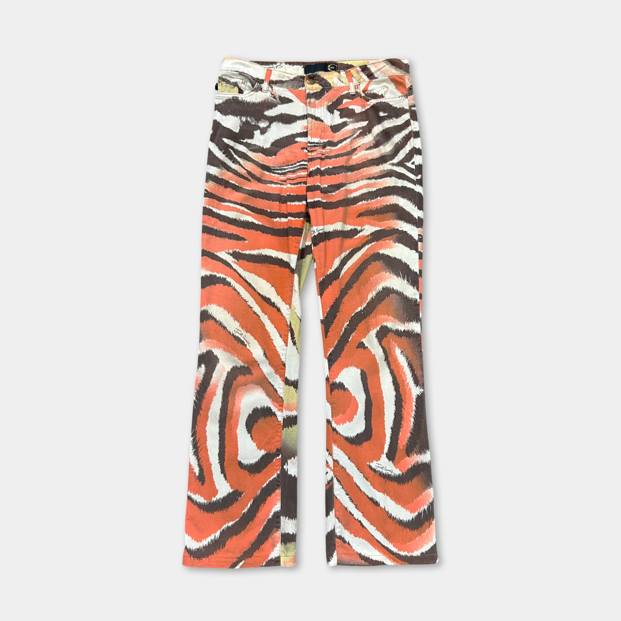 Just Cavalli 2000s Psychedelic Orange Zebra Pants