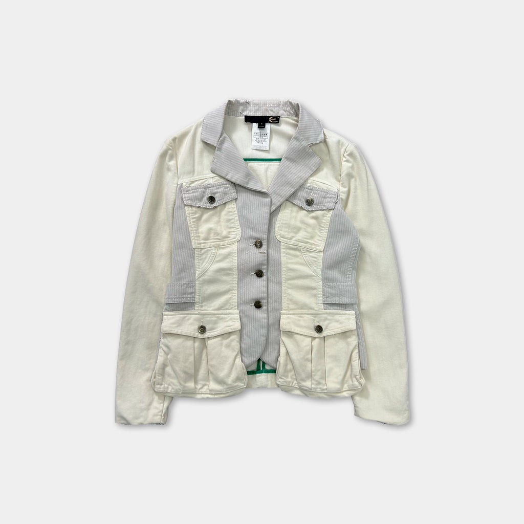 Just Cavalli Women's Beige and Black Cargo Style Jacket