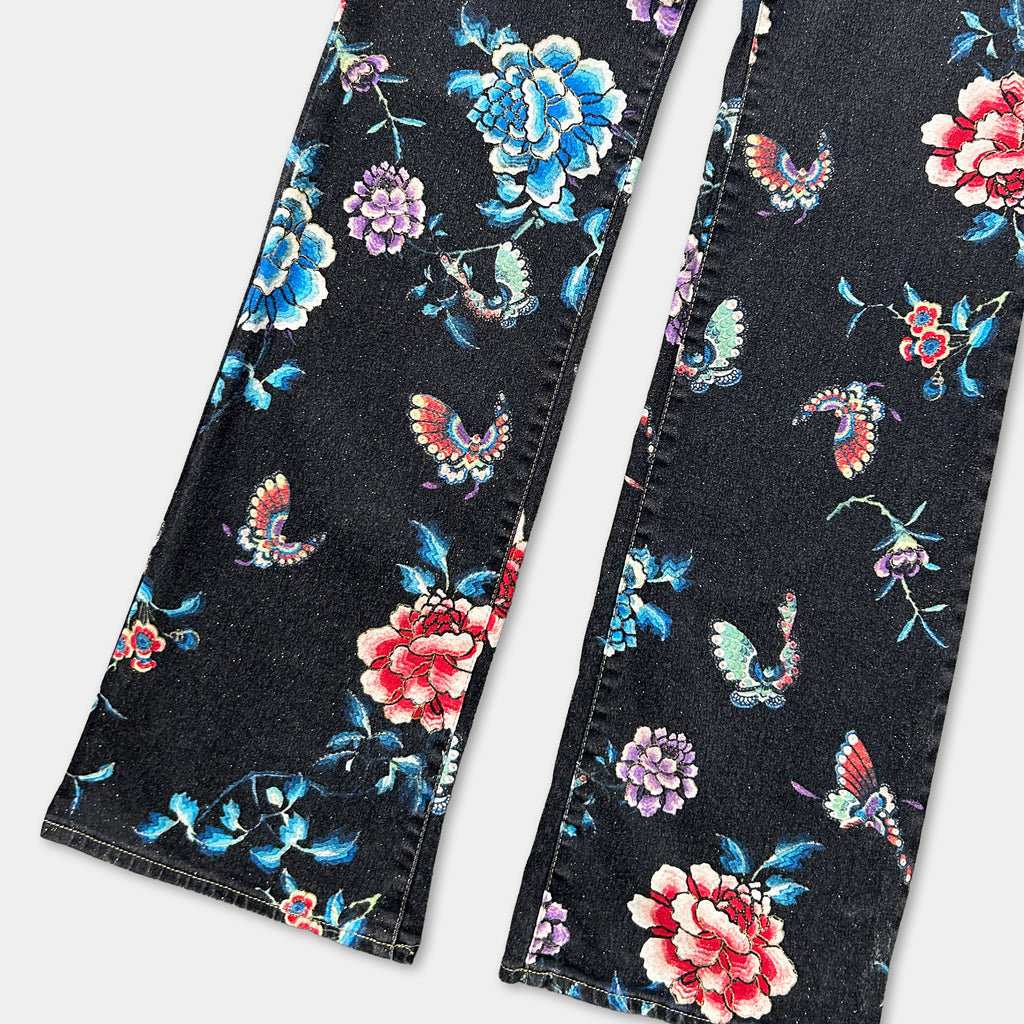 Just Cavalli Floral Glitter Flare Pants