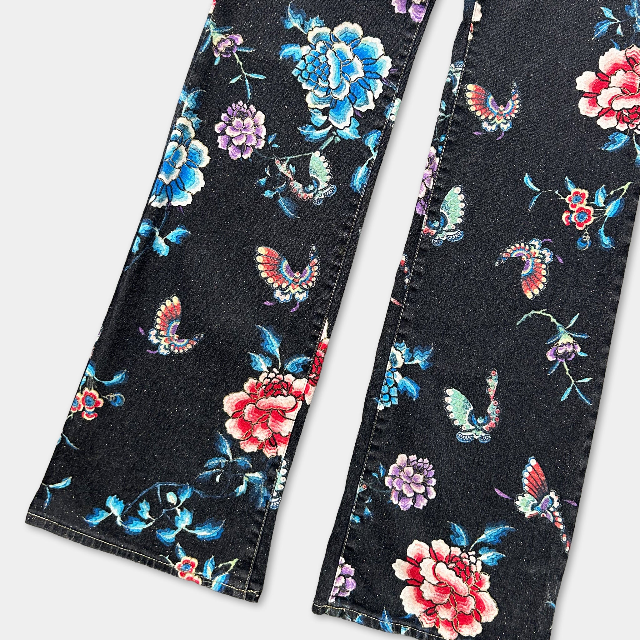 Just Cavalli Floral Glitter Flare Pants