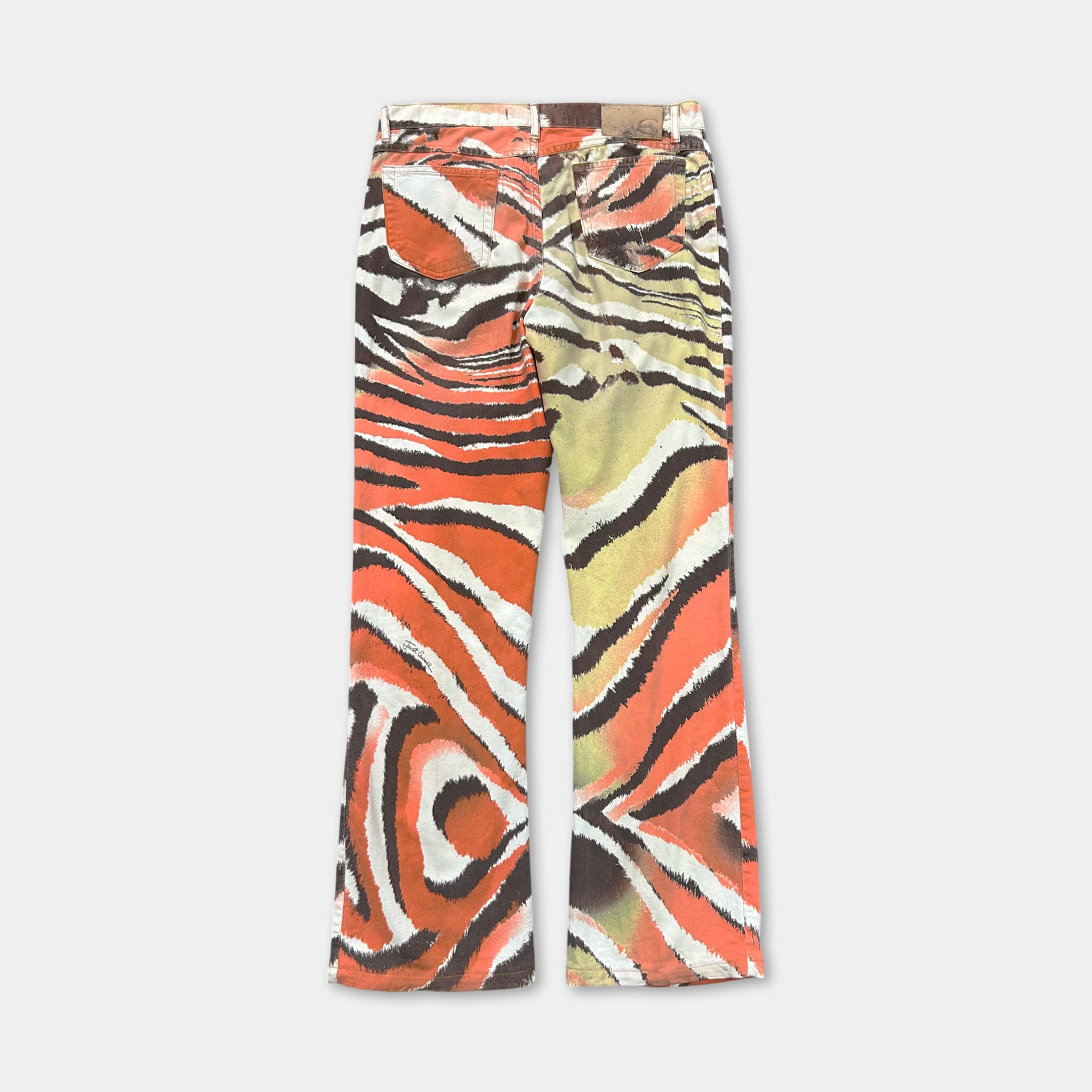 Just Cavalli 2000s Psychedelic Orange Zebra Pants