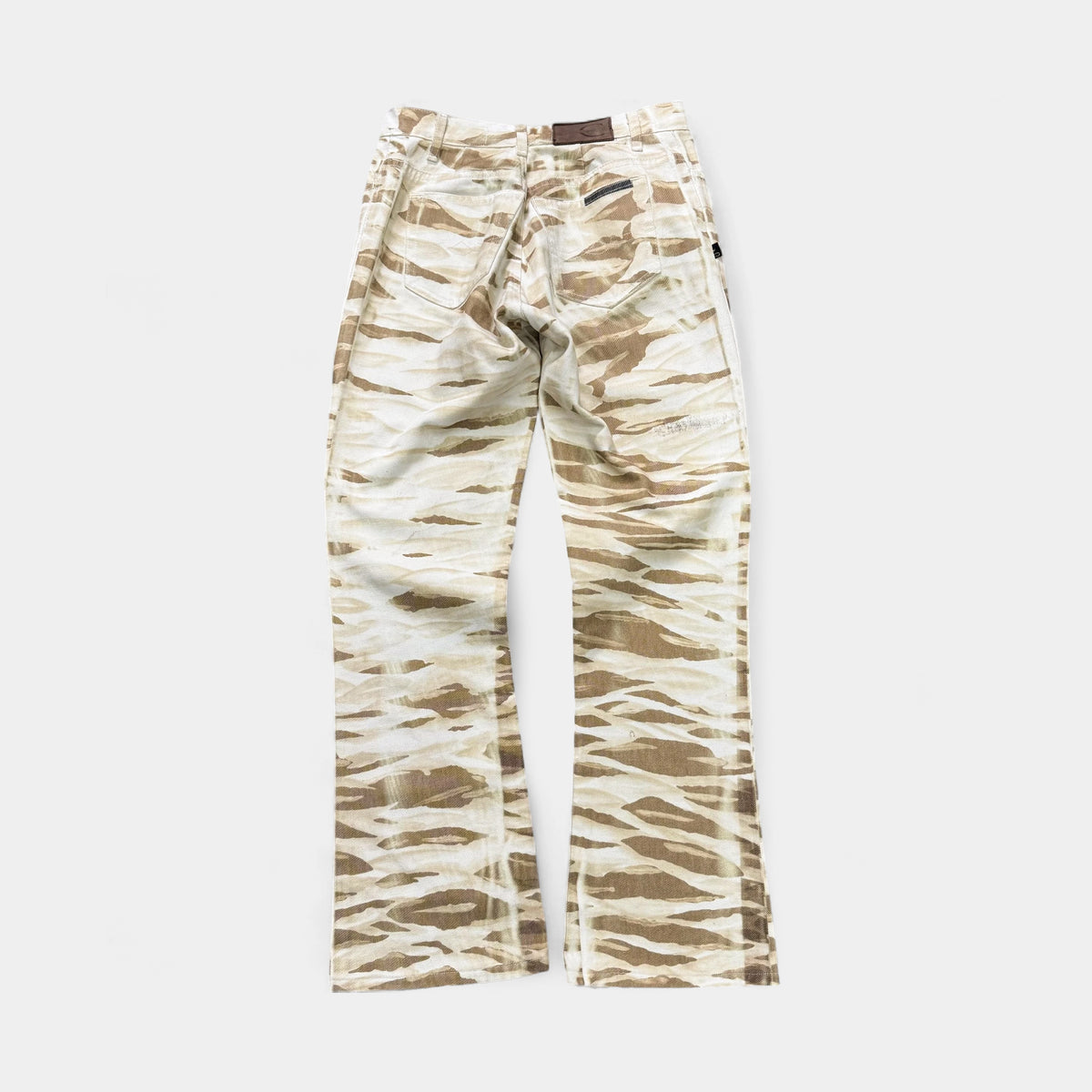 Just Cavalli Beige Tiger Print Flared Pants
