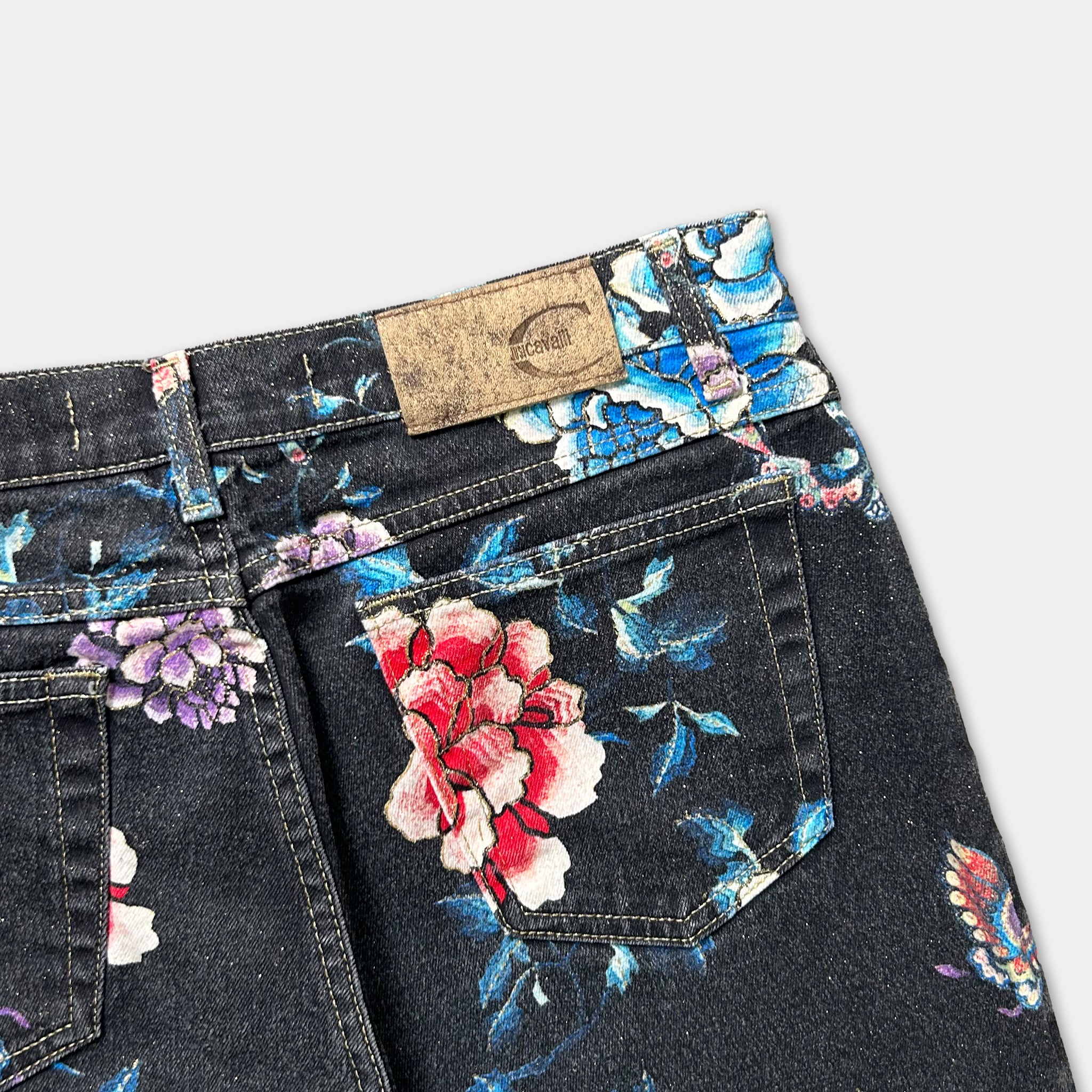 Just Cavalli Floral Glitter Flare Pants