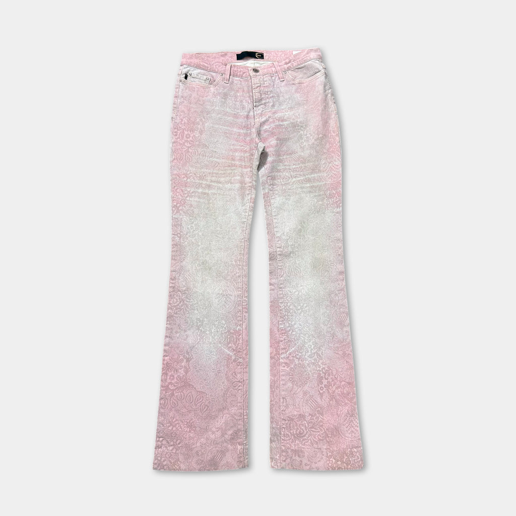 Just Cavalli 2000s Relief Floral Pink Pants