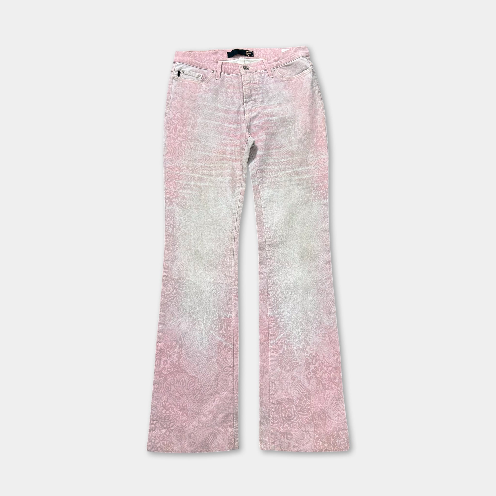 Just Cavalli 2000s Relief Floral Pink Pants