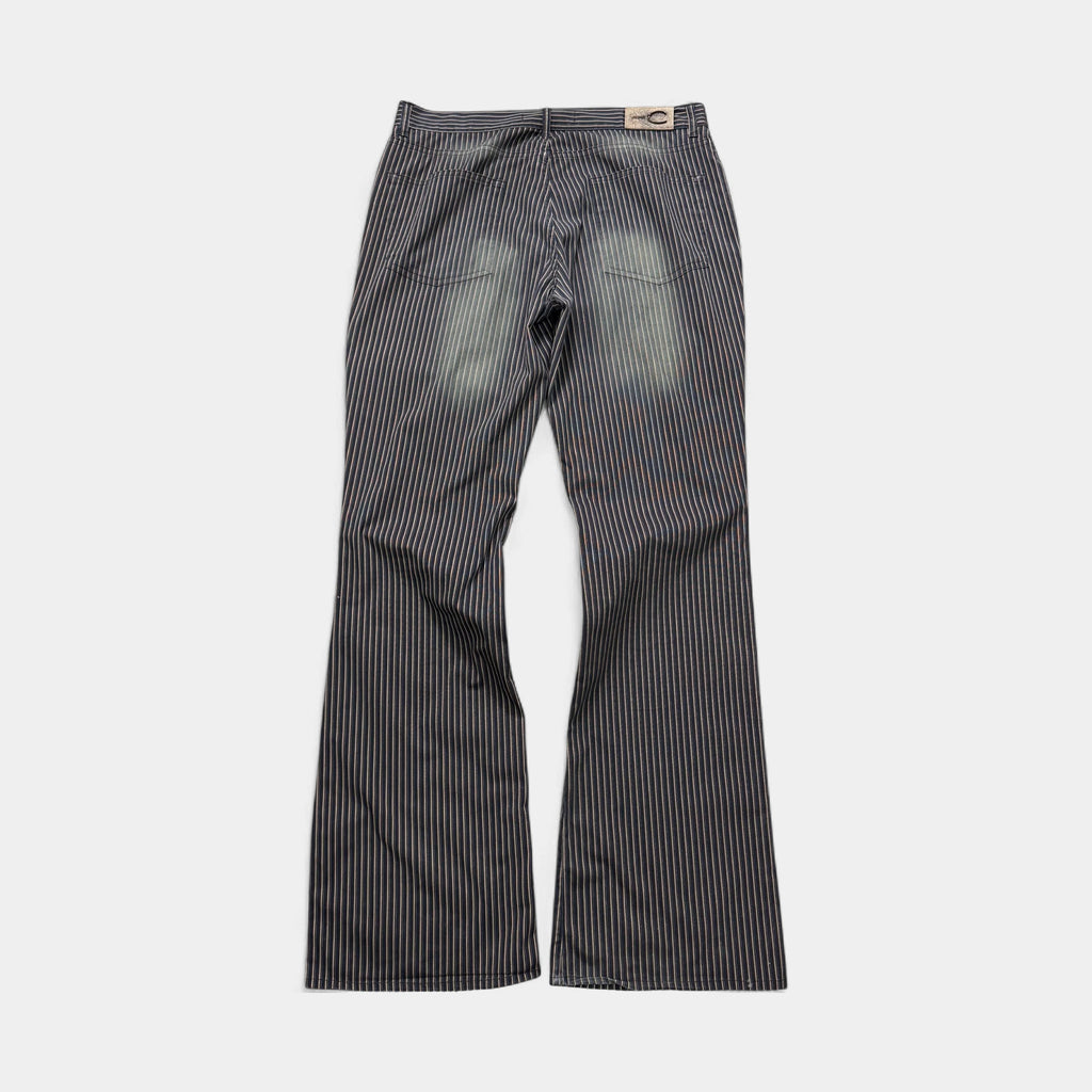 Just Cavalli Striped Sandblasted Flared Pants