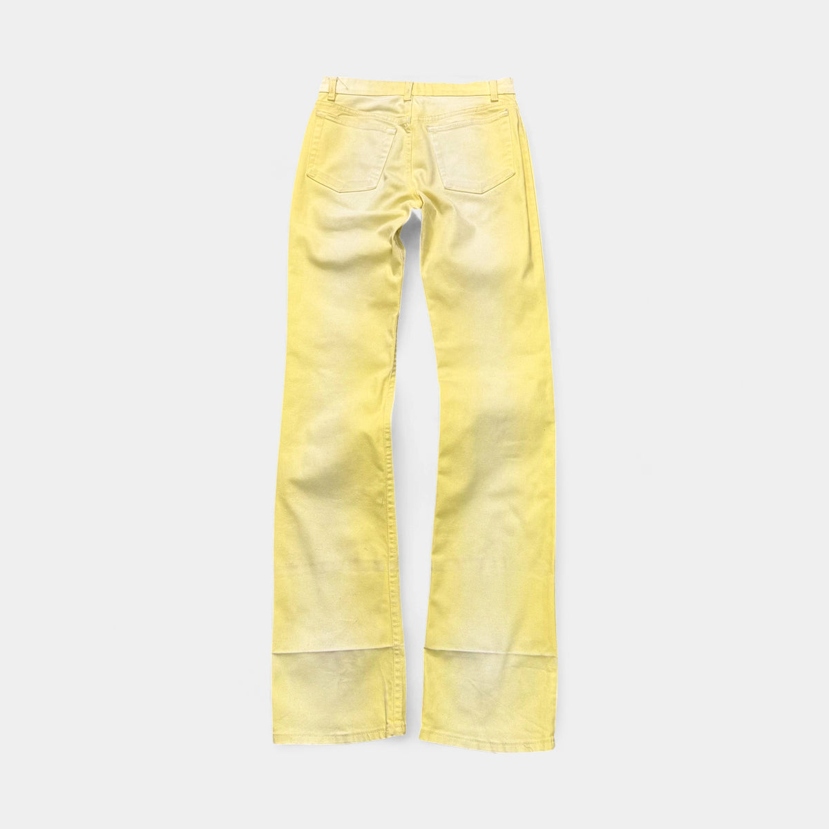 Roberto Cavalli Acid Sunburst Yellow Faded Flare Jeans