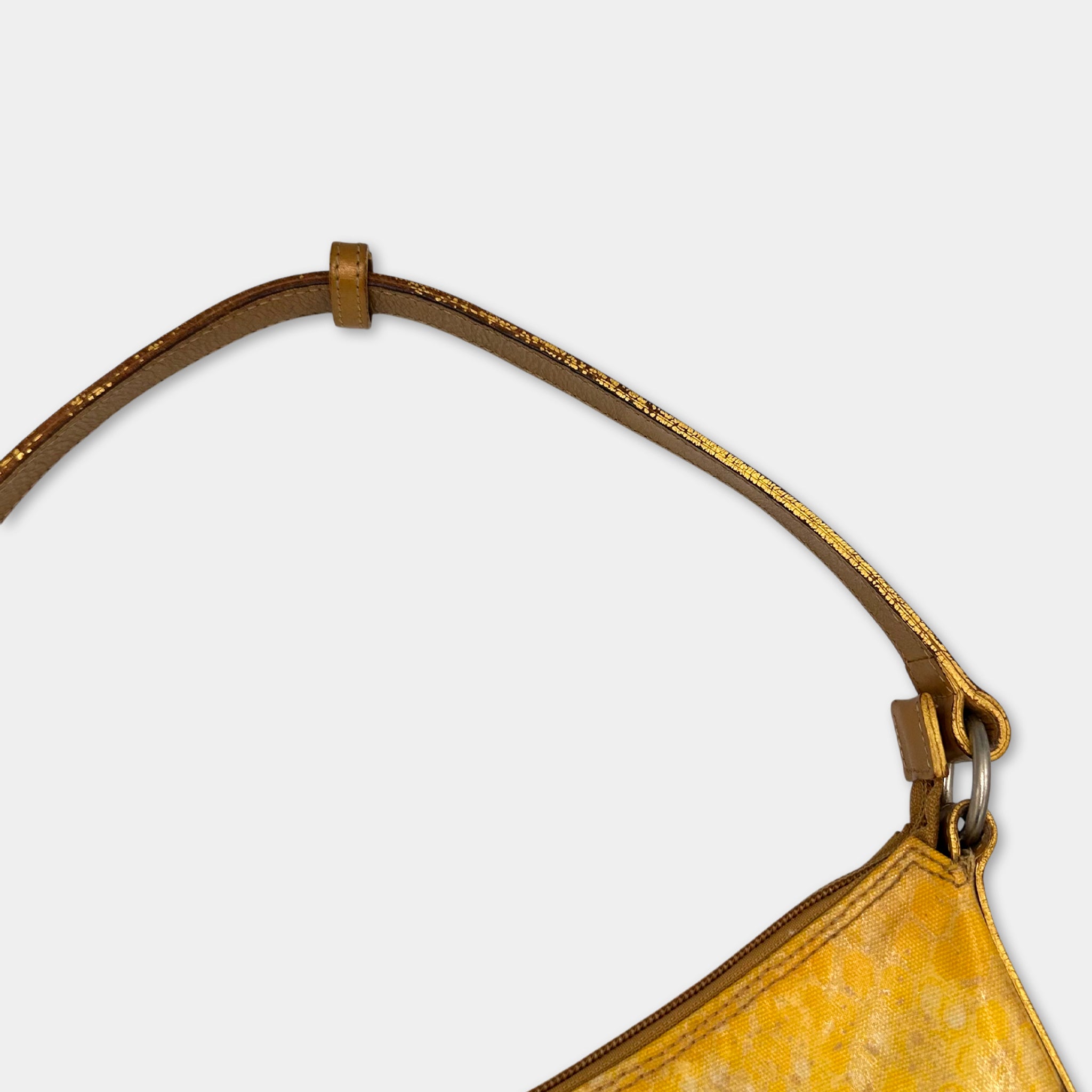 Roberto Cavalli "Freedom" Yellow Snake Print Shoulder Bag