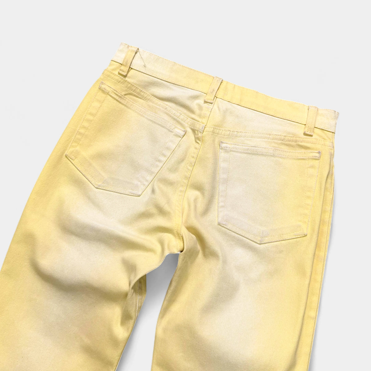 Roberto Cavalli Acid Sunburst Yellow Faded Flare Jeans