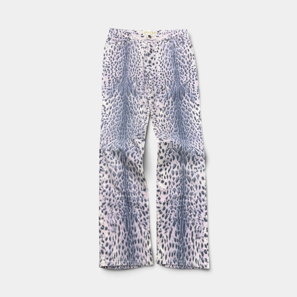 Roberto Cavalli Leopard Print Bootcut Denim Jeans