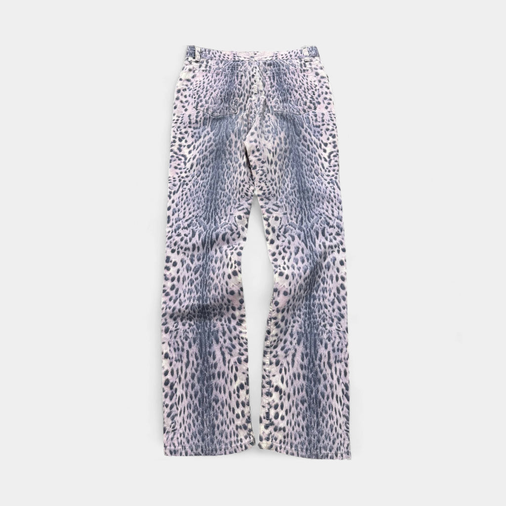 Roberto Cavalli Leopard Print Bootcut Denim Jeans