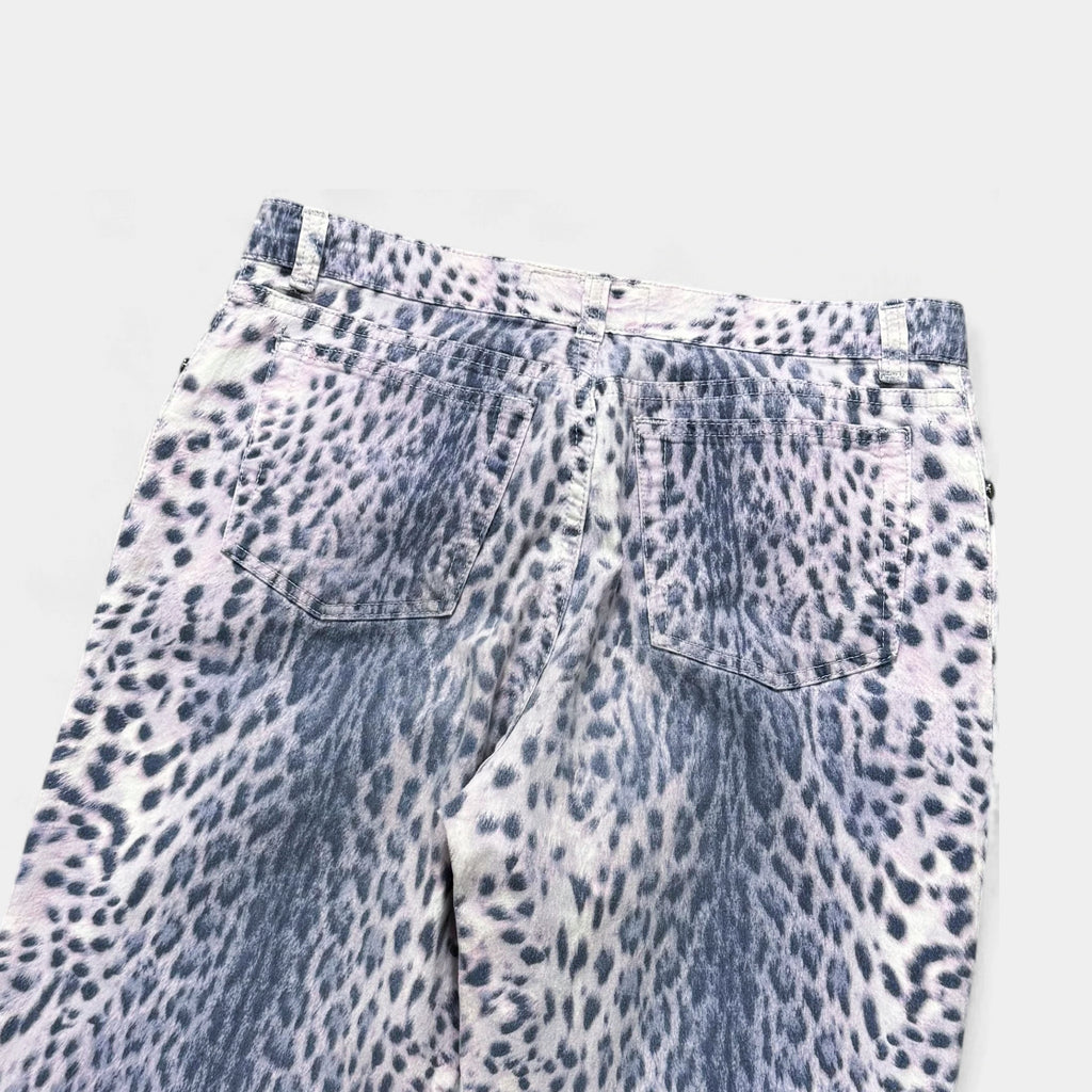 Roberto Cavalli Leopard Print Bootcut Denim Jeans