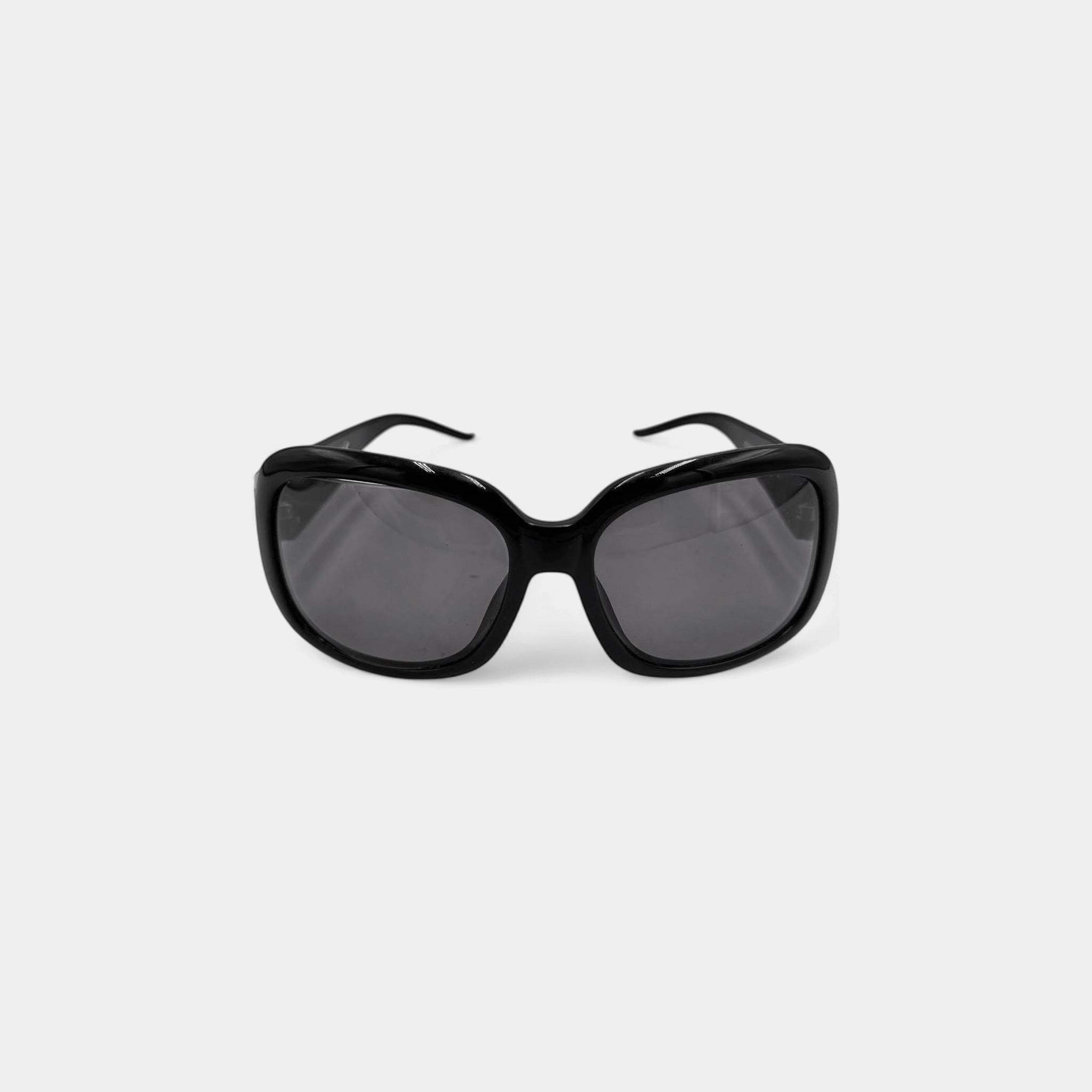 Just Cavalli 2000s Round Black Frame Sunglasses with Rhinestone Logo