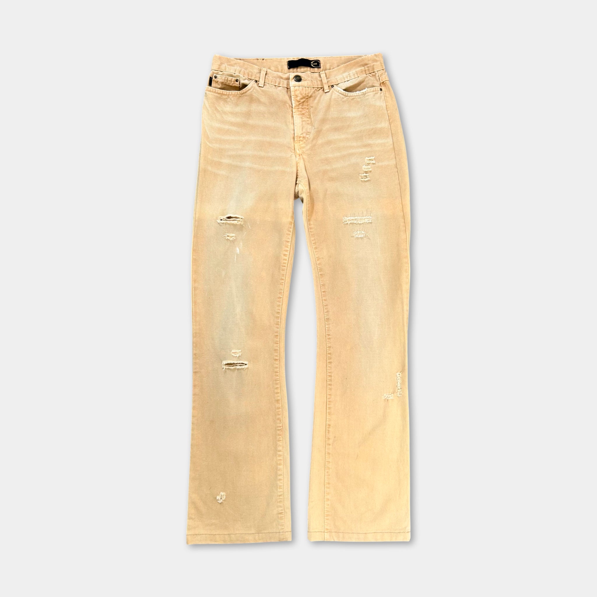 Just Cavalli Beige Distressed Jeans