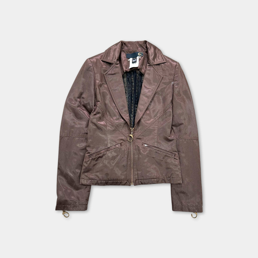 Just Cavalli 2000s Shiny Nylon Blazer Jacket