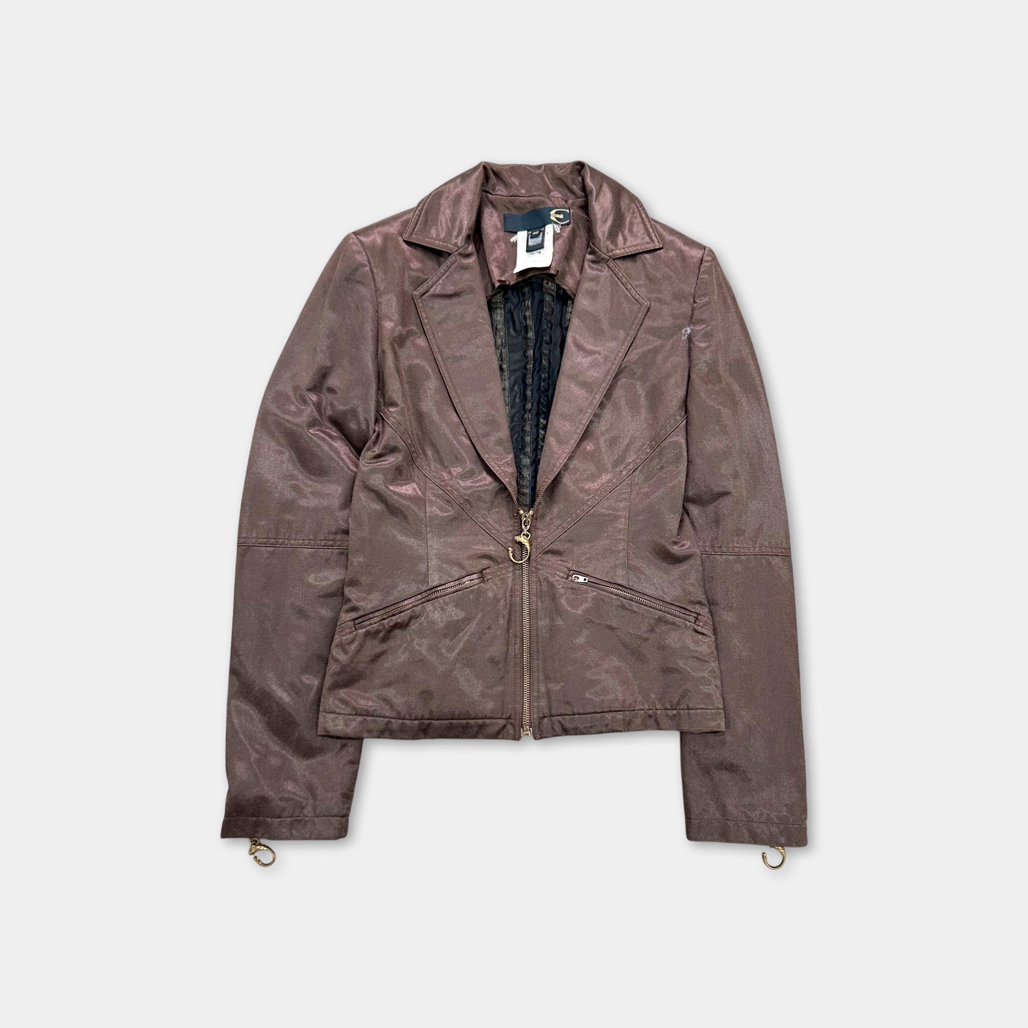 Just Cavalli 2000s Shiny Nylon Blazer Jacket