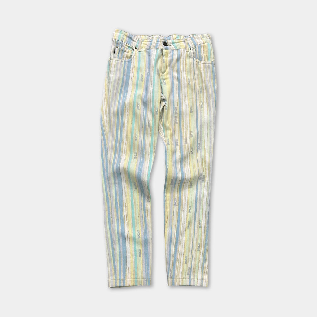 Just Cavalli Pastel Striped Logo Jeans