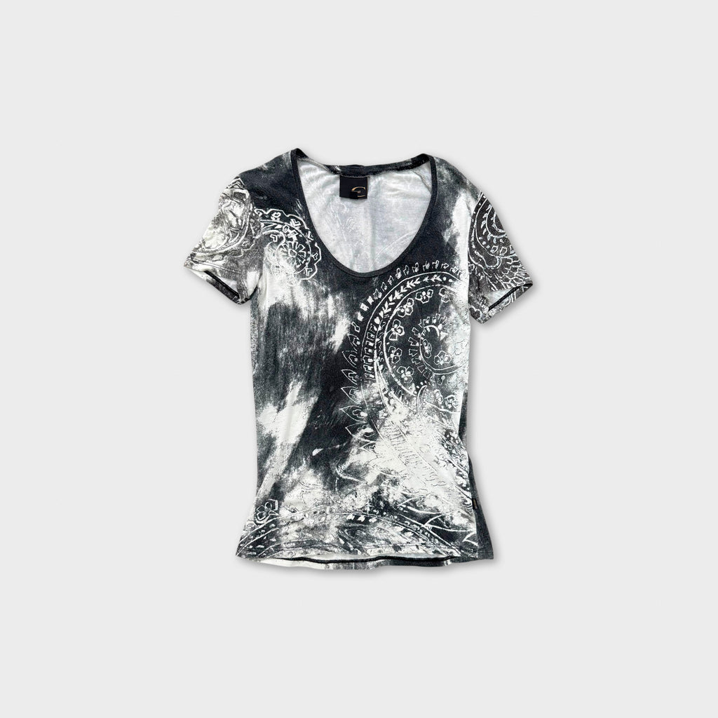 Just Cavalli Bandana Paisley Tie-Dye Scoop Neck Tee
