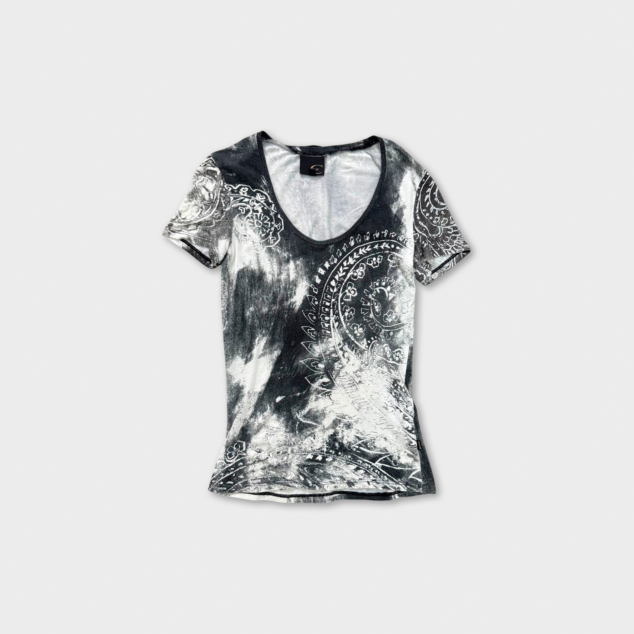 Just Cavalli Bandana Paisley Tie-Dye Scoop Neck Tee
