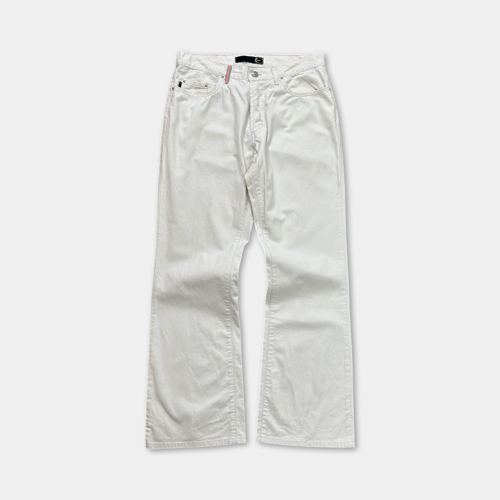 Just Cavalli Flared White Cotton Pants