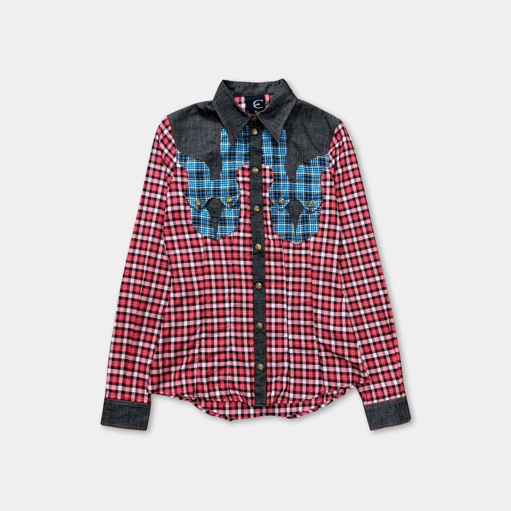 Just Cavalli Western Checkered Multicolor Shirt