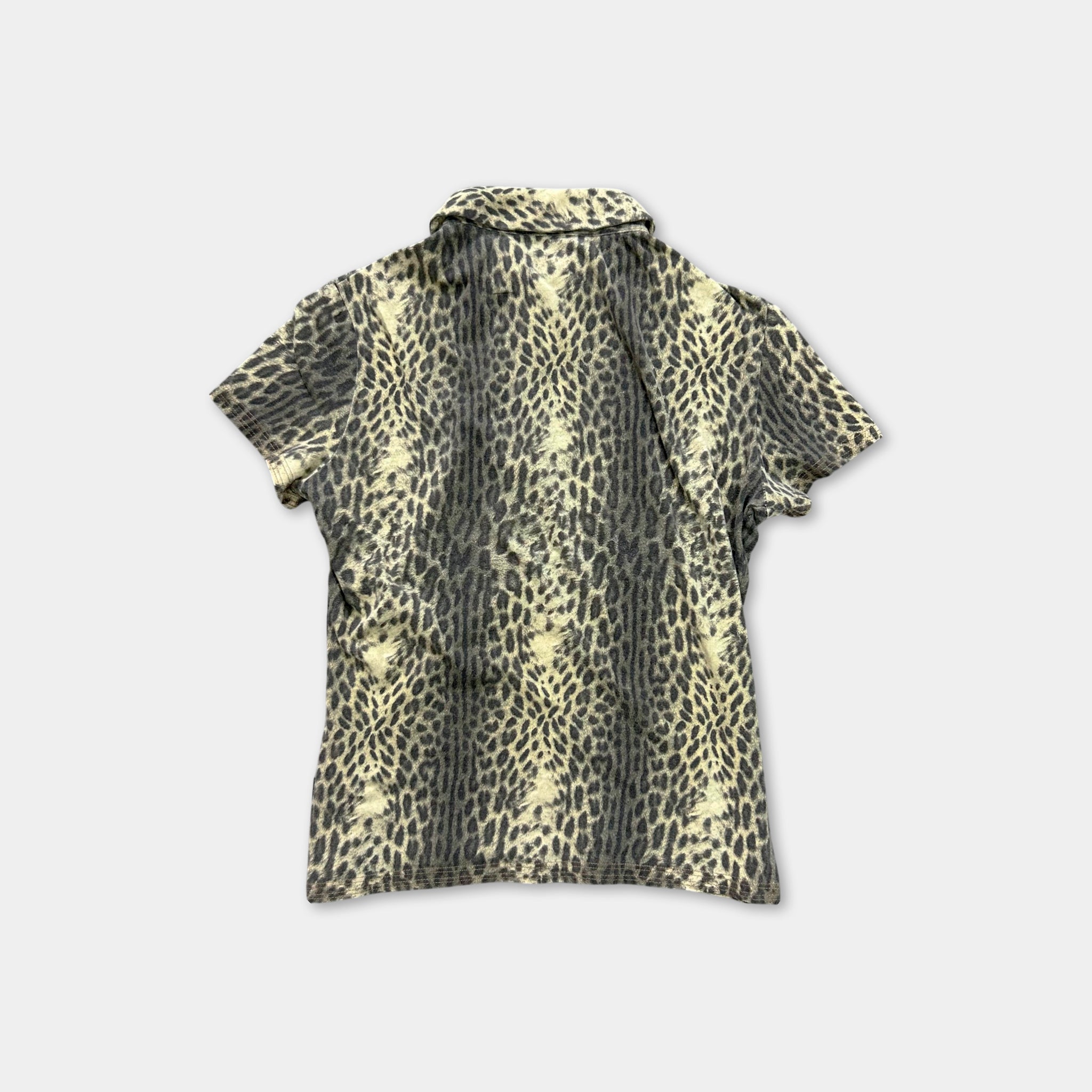 Just Cavalli Yellow Leopard Polo Shirt