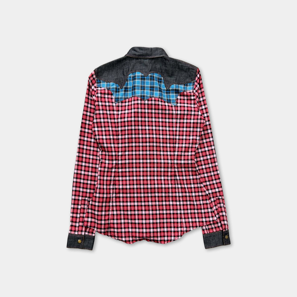 Just Cavalli Western Checkered Multicolor Shirt