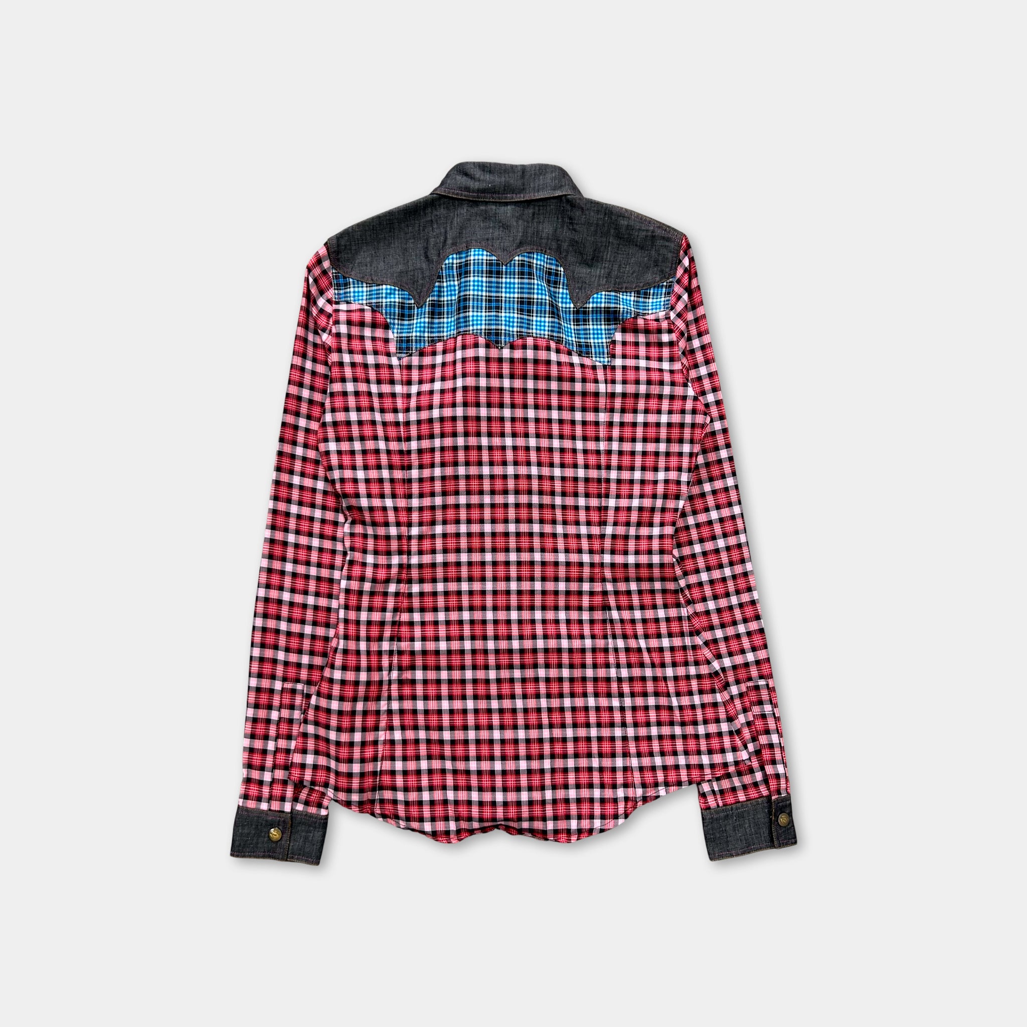 Just Cavalli Western Checkered Multicolor Shirt