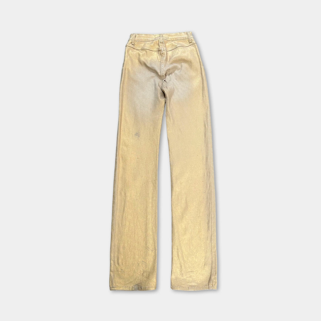 Cavalli Metallic Gold Straight Leg Jeans